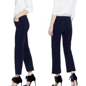 MOTHER Outsider Crop Flare Corduroy Jeans Size 28 Navy Hopscotch EUC